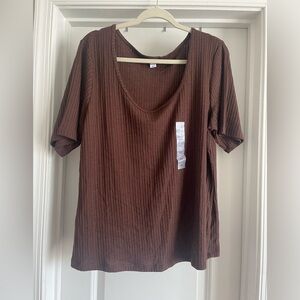 Old Navy Brown Textured Top